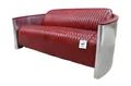 Ledersofa Couch Polster Sofa Aluminium Dreisitzer Vintage Luxus Möbel Sofas Neu