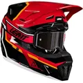 Leatt 7.5 V26 Motocross Helm mit Brille, schwarz-rot, Größe L für Männer
