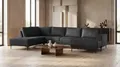OTTO home Wohnlandschaft XXL Sofa Oland, Struktur, Flachgewebe, Luxus-Microfaser, Boucle, U-Form, 345 cm, Wellenunterfederung, Skandi-Design, Metallfüße