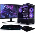 BEASTCOM Q3 | Essential Gaming PC | Komplett-Set | AMD Ryzen 5 6X4,20 GHz | 4K Vega 6-Kern Grafik | 16GB RAM | 1TB SSD | Monitor LED 24" + Tastatur... - Schwarz
