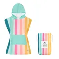 Dock & Bay Poncho mit Kapuze - Für Kinder - Super saugfähig, schnell trockend - Inklusive Tasche - Coastal Candy, Small (Age 3 to 5)