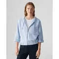 OPUS Sweatjacke GUSA Batwing Fit aus softer Baumwolle blau 36