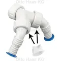 HAAS Kombi-Doppel-Schlauchtülle 2913 37 mm, 1", Polypropylen, weiß, mit Rückflussverhinderer