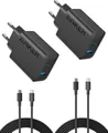 Anker Anker 20W USB-C-Ladegerät, Doppelpack, 2-Port, PD-Schnellladegerät USB-Ladegerät (2-tlg., iPhone 17/16/15 Serie, Galaxy, iPad und mehr, inkl)