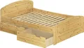 Funktionsbett Doppelbett 3 Bettkästen 140x200 Seniorenbett Massivholz Zuebehör wählbar V-60.50-14Rollrost inkl.