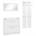 borchardt Möbel Garderoben-Set Finn, (Set, 3-St), mit Glasablage weiß