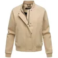 Marikoo Collegejacke Zunaa Modische Jacke im Collegejacken-Stil mit Rippbündchen und Raglanärmeln beige|braun XL (42)