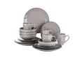 vancasso Geschirr-Set 16-tlg Geschirrset für 4 Personen, Steingut, Grau (16-tlg), 4 Personen, Steingut