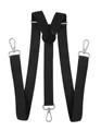 axy Herren Hosenträger mit 3 robusten Karabiner Verschluss 2,5 cm breit Y-Form stufenlos verstellbar (Dunkelgrau)