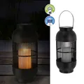 Solar LED Laterne Windlicht Ø15xH33 Henkel Warmweiß Tischlampe Wegelampe Garten