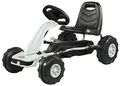 HyperMotion Go-Kart für Kinder ab 3 Jahren, Tretauto Jungen und Mädchen, Fahren: Vorne und Hinten, Doppelte Handbremse, Kinderfahrrad wie EIN Auto, 4 Räder Metall + Kunststoff, Grau