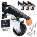 4 Stück Schwerlastrollen 65mm bis 300kg schwarz PU Schwerlastrollen 6750