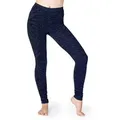 PANASIAM Leggings Unikat Batik Leggings modern mit Blattmuster elastische Stretch-Hose handgefertigt aus natürlicher Viskose lange Leggings für Yoga Sport lila L