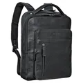 STILORD Tory Leder Rucksack Groß Herren Damen Business Vintage Rucksack Laptoprucksack 13-14 Zoll Handgepäck Reiserucksack Travel Backpack Echtleder Farbe:schwarz