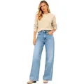 ONLY Bootcut-Jeans ONLMADISON Damen Jeans Wide Leg High Waist Model 15282975 Stretch-Denim mit angenehmer Flexibilität blau L