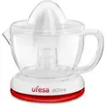 Ufesa EX4934 Elektrische Saftpresse für Zitrusfrüchte und Orangen, 40 W, 0,7 Liter, Kunststoff, Weiß/Rot - Weiß
