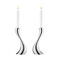 Georg Jensen - Kerzenhalter-Set COBRA - 2x geschwungene Kerzenständer Edelstahl