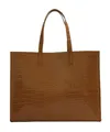Ted Baker Wellma Croc Effect Icon Bag XL Shopper Tasche Tan hellbraun Neu