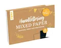 Handlettering Mixed Paper Block - Schwarz, Weiß, Kraftpapier - A5: 75 Feste Papiere zum Lettern (DIN A5, 220 g/m²), je 25x Weiß, Schwarz und Kraftpapier, mit Handlettering-Grundkurs und Inspirationen