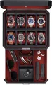 ROTHWELL Uhrenbox aus Leder mit 8 Schlitzen und Aufbewahrungsschublade – Luxus-Uhrengehäuse, Schmuck-Organizer, verschließbare Uhrenvitrine, Echtglas-Oberseite – Uhrenbox-Organizer für Damen und