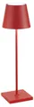 Zafferano Poldina Pro Kabellose wiederaufladbare LED-Tischlampe, Touch-Dimmer, 2700 K - 3000 K, IP65, für den Innen- und Außenbereich, H. 38 cm, Rot