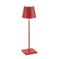 Zafferano, Poldina Pro Lampe, Kabellose, Wiederaufladbare Tischlampe mit Touch Control, Auch für den Außenbereich Geeignet, Dimmer, 2200-3000 K, Höhe 38 cm, Farbe Rot