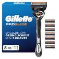 Gillette Fusion5 Proglide Rasierer Herren — Inkl. 1 Nassrasierer, 8 Original Ersatzklingen mit Neuem Everglide Gleitstreifen für Noch Sanfteres Gleiten — Silber/Schwarz