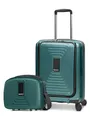 REDOLZ Hartschalen Koffer-Set-2-teilig | S Trolley 40 x 23 x 55 cm mit Laptopfach & Dehnfalte - 3,2 kg + Beauty-Case 34 x 17 x 27 cm - 1,1 kg | für Damen & Herren (Essentials 14)
