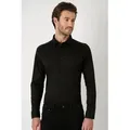 DESOTO Langarmhemd Jerseyhemd Casual Kent schwarz XXL