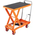 VEVOR Scherenhubtisch hydraulisch 500 kg Tragfähigkeit Hubtischwagen 285–900 mm Hubbereich Hubtisch Werkstatt 815 x 505 mm Plattform Scherenhubwagen Einzelschere für Fabriken Lagerhäuser Supermärkte