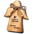 Persönlich gravierter Schutzengel aus Holz | personalisierter Engel zum Dekorieren und Verschenken