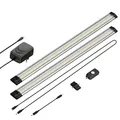 ledscom.de LED Unterbau-Leuchte Siris, Bewegungsmelder, flach, je 50cm, je 531lm, warm-weiß, 2er Set