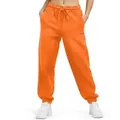 Smilodox Jogginghose Lyanna, Regular Fit Sweathose mit Kordelzug am Bund, Metallabel angenehmes Material Bündchen an Beinabschlüssen Sport Alltag Fitness orange M