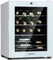 Klarstein Shiraz Weinkühlschrank Freistehend, Kleiner Getränkekühlschrank für Wein, Prosecco & Bier, 1 Zone Weinkühlschrank mit Glastür & Touch-Bedienfeld, Kühlschrank Klein, 5-18°C, 16 Flaschen