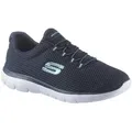 Skechers Summits Slip-On Sneaker Slipper, Freizeitschuh, Komfortschuh mit gepolstertem Schaftrand blau 39 EU