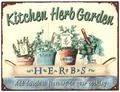 Moritz Metallschild Blechschild Kitchen Herb Garden Garten 25 x 33, (Einzeln), 25 x 33 cm Vintage Retro Deko Schild Metallschild Wandbild Schild