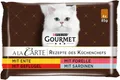 PURINA Gourmet A la Carte Katzenfutter nass, Sorten-Mix (12 x 4 Beutel à 85g)