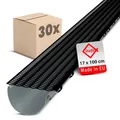 INEFA 30x Laubfangstreifen-Set Dachrinnen Laubschutz 100cm, NW100-150 (Ø100-160mm) Schwarz Dachrinnenabdeckung Dachrinnenzubehör Made in Germany