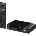 EMOS DVB-T2 HD Receiver H.265 HEVC mit USB, HDMI, SCART und Koaxial-Anschluss, Fernbedienung und Infrarot-Sensor, J6014 - Schwarz