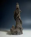 Asien LifeStyle Buddhafigur Buddha Figur Bronze Guanyin auf Drache 49cm groß