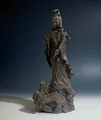 Buddha Figur Bronze Guanyin auf Drache 49cm große Statue Thailand Burma Skulptur