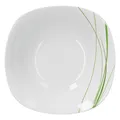 Van Well Servierschale Bali 1.25L | große Buffet-Schale | XL-Servierteller für Salat & Dessert | Schilf-Dekor grün | Porzellan-Geschirr | Gastro