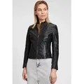 Lederjacke MAURITIUS "GWKeili LASV", Damen, Gr. L, schwarz, Obermaterial: 100% Schafsleder. Futter: 100% Baumwolle. Ärmelfutter: 100% Polyester, unifarben, modisch, regular fit kurz, Langarm eingesetzt abgesteppt, Jacken