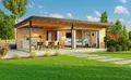 Gartenhaus Holz 70mm Premium DOMEO 10 ISO 450x450cm +Schleppdach +Boden
