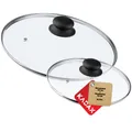 KADAX 2er Set Glasdeckel, Topfdeckel Ø20 und Ø28 cm, hitzebeständig, mit Griff, für Töpfe und Pfannen, reduziert Spritzer und hält Wärme