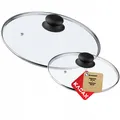 KADAX Glasdeckel Set, mit Griff aus Kunststoff, Universaldeckel, 20 cm + 28 cm