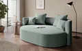 2,5-Sitzer "ISALIE, rundes Loungesofa, mit Kissen, perfekt gepolstert", grün (grüngrau), B:200cm H:98cm T:145cm, LEGER HOME BY LENA GERCKE, Sofas, 2 5-Sitzer, moderne Stoffe, mit 4 Zierkissen, extra große Sitzfläche