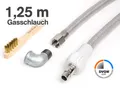 1,25 m Edelstahlschlauch  Edelstahl Gasschlauch + Winkel f. Gasanschluss Allgas