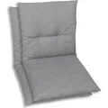 GO-DE Textil, Sesselauflage Niederlehner, 2er Set, Farbe: grau, Maße: 98 cm x 48 cm x 5 cm, Rueckenhoehe: 52 cm - Grau