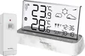 Technoline WS6782 – Die elegante Funk-Wetterstation mit transparentem Display, Innentemperatur und Außentemperatur, sowie und präziser Wettervorhersage Uhrzeit